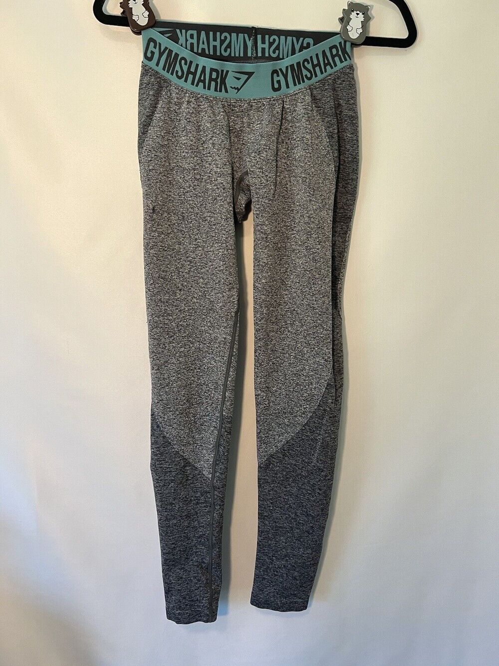 Gymshark Leggings Women Small Grey/Blue Dry Moisture Management Seamless Active